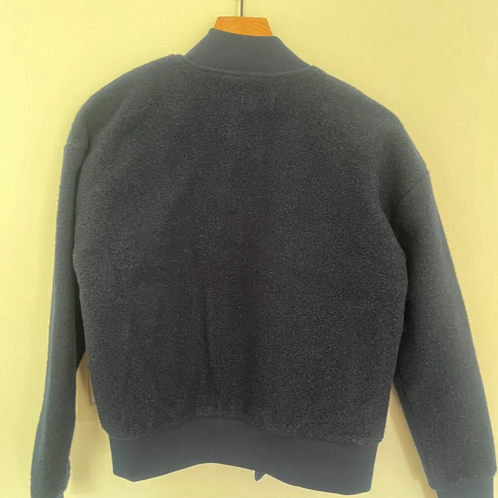 J Crew Navy Boucle Bomber Jacket - Picture 5 of 6